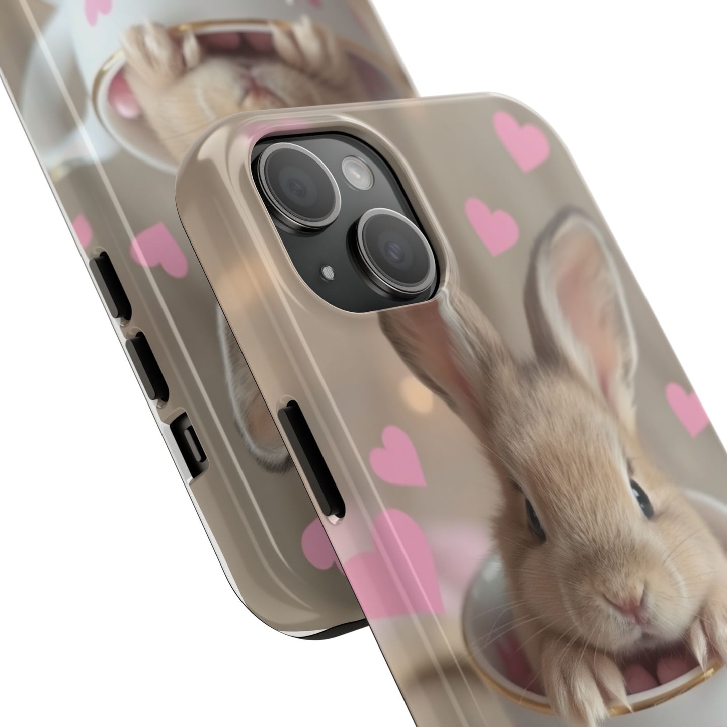 Adorable Bunny Phone Case with Heart Design - Cute Gift for Animal Lovers
