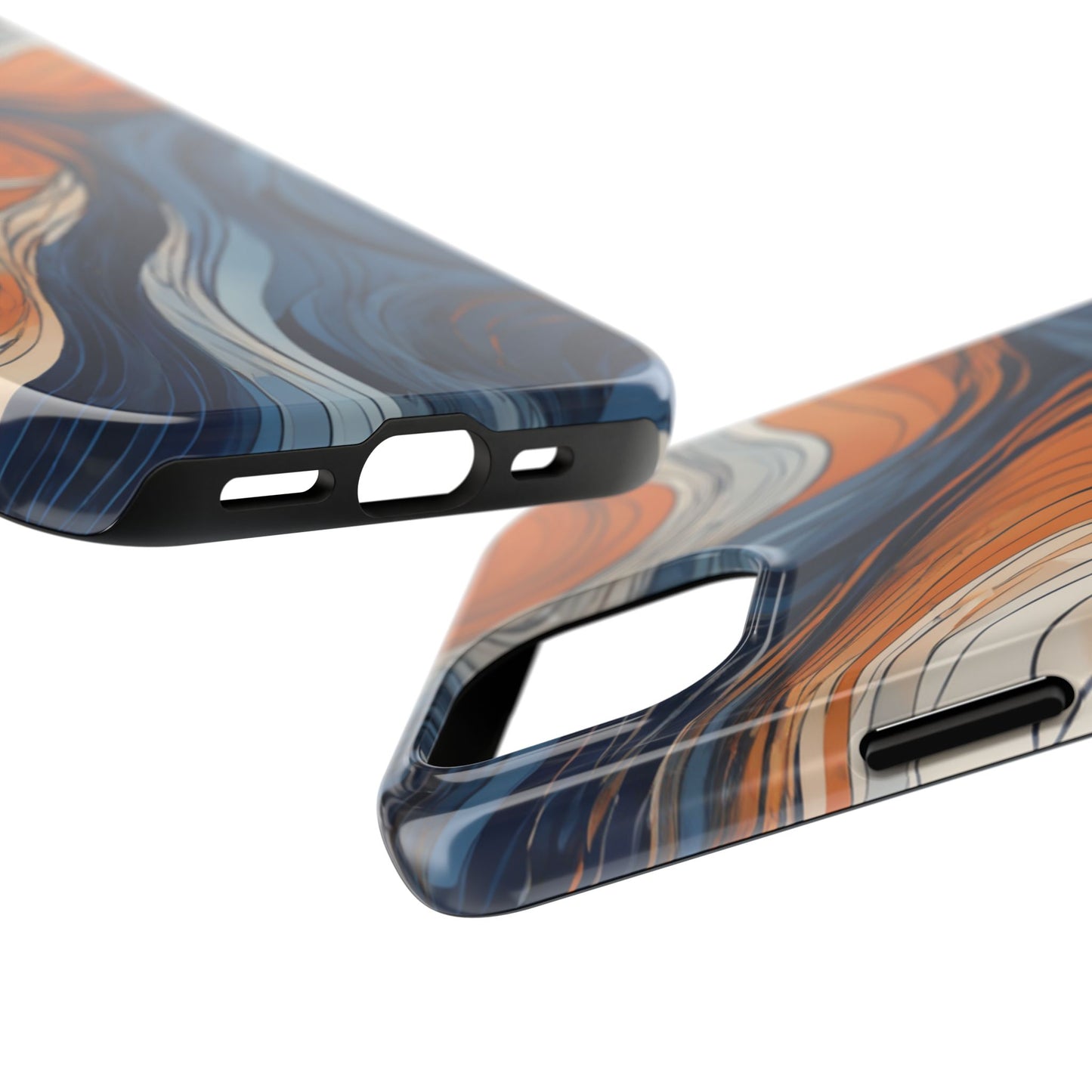 Artistic Tough Phone Case - Vibrant Abstract Waves Design - for iPhone
