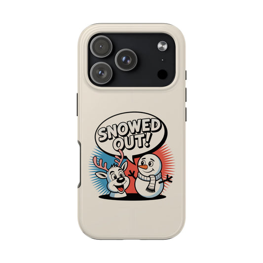 Snowman & Reindeer Tough Phone Case - Snowed Out Holiday Design