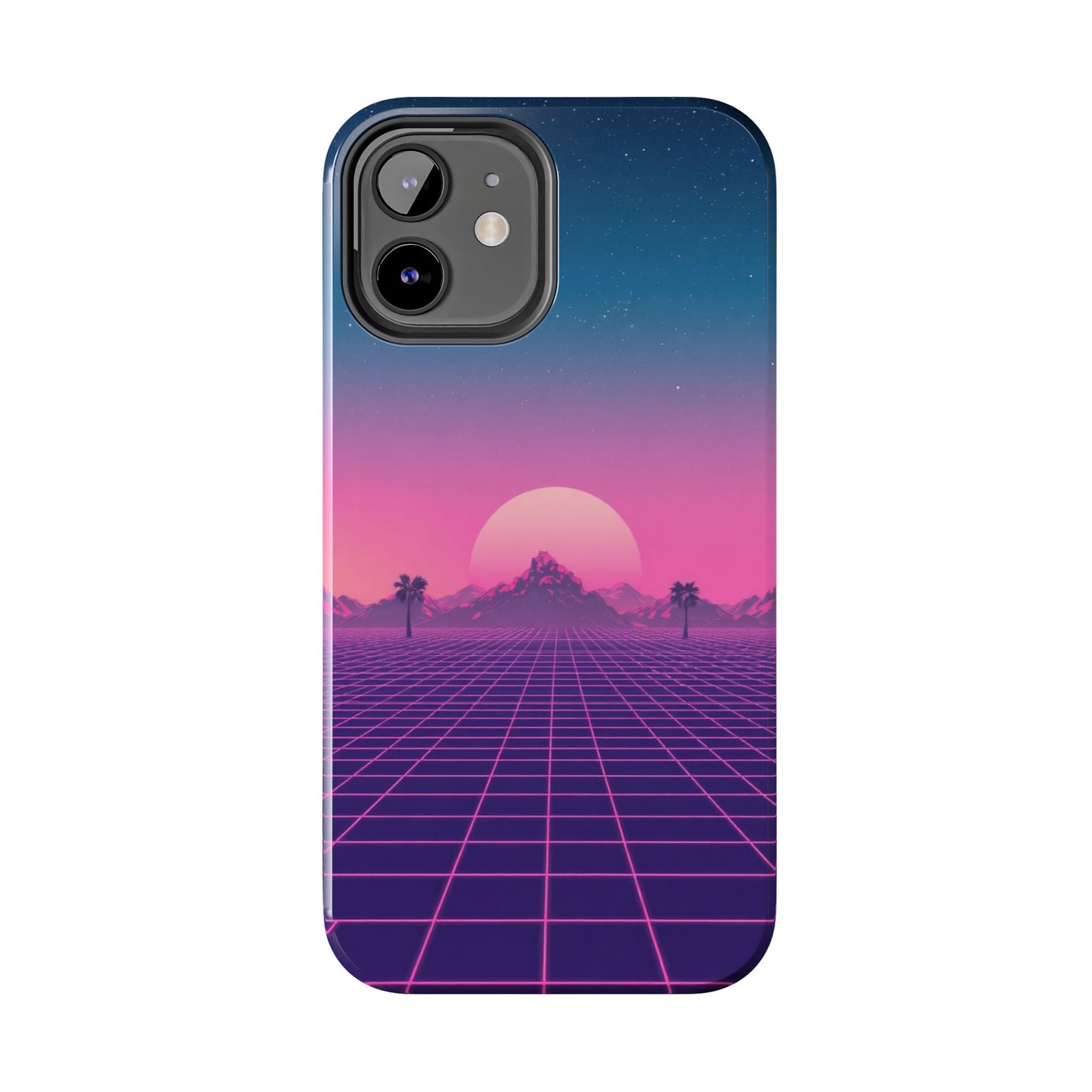 Retro Aesthetic Tough Phone Case - Vibrant Sunset Design