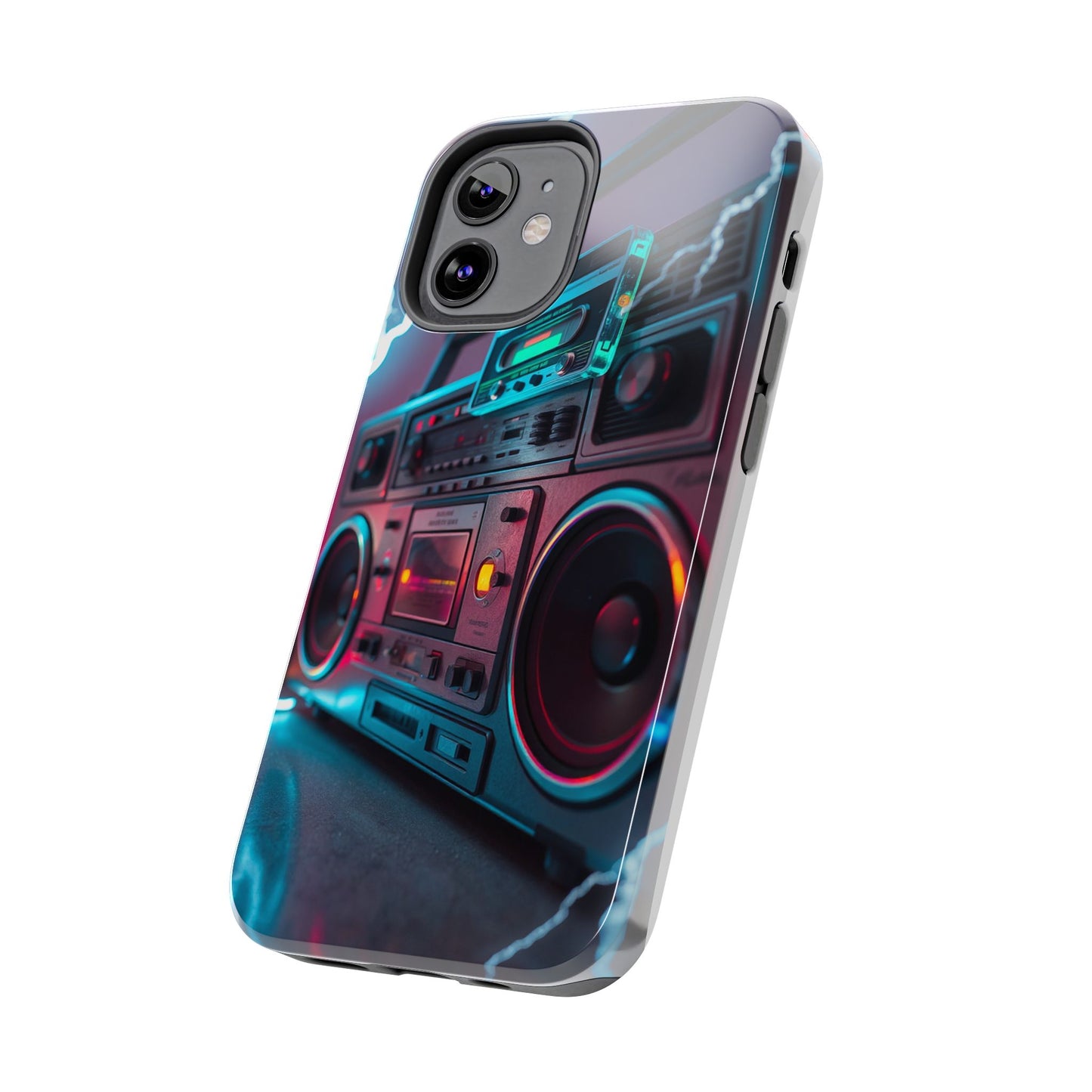 Retro Boombox Tough Phone Case – Vibrant Protection for Music Lovers