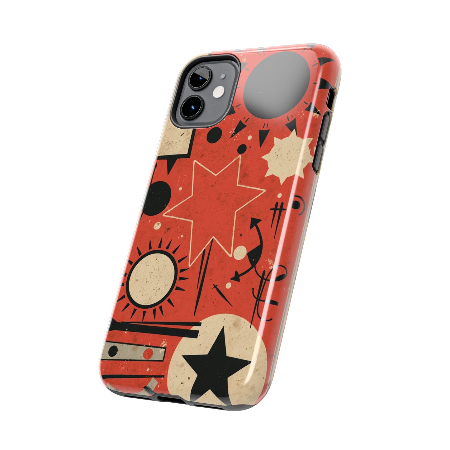 Retro Bold Tough Phone Case - Unique Geometric Design - for iPhone