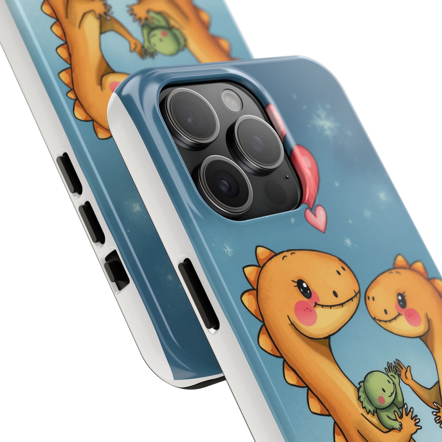 Dino Love Tough Phone Case - Cute & Durable Design for Kids & Parents