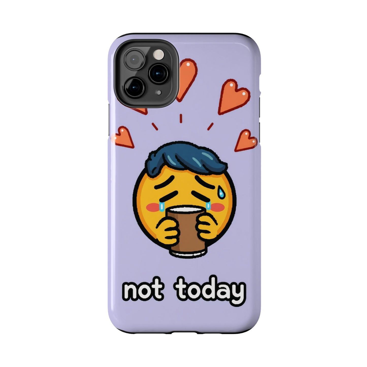 Cute Tough Phone Case - 'Not Today' Emoji Design