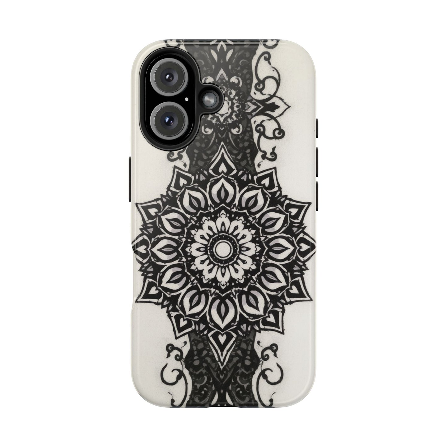 Stylish Tough Phone Cases with Dark Mandala Design - Durable and Unique Protection - for iPhone