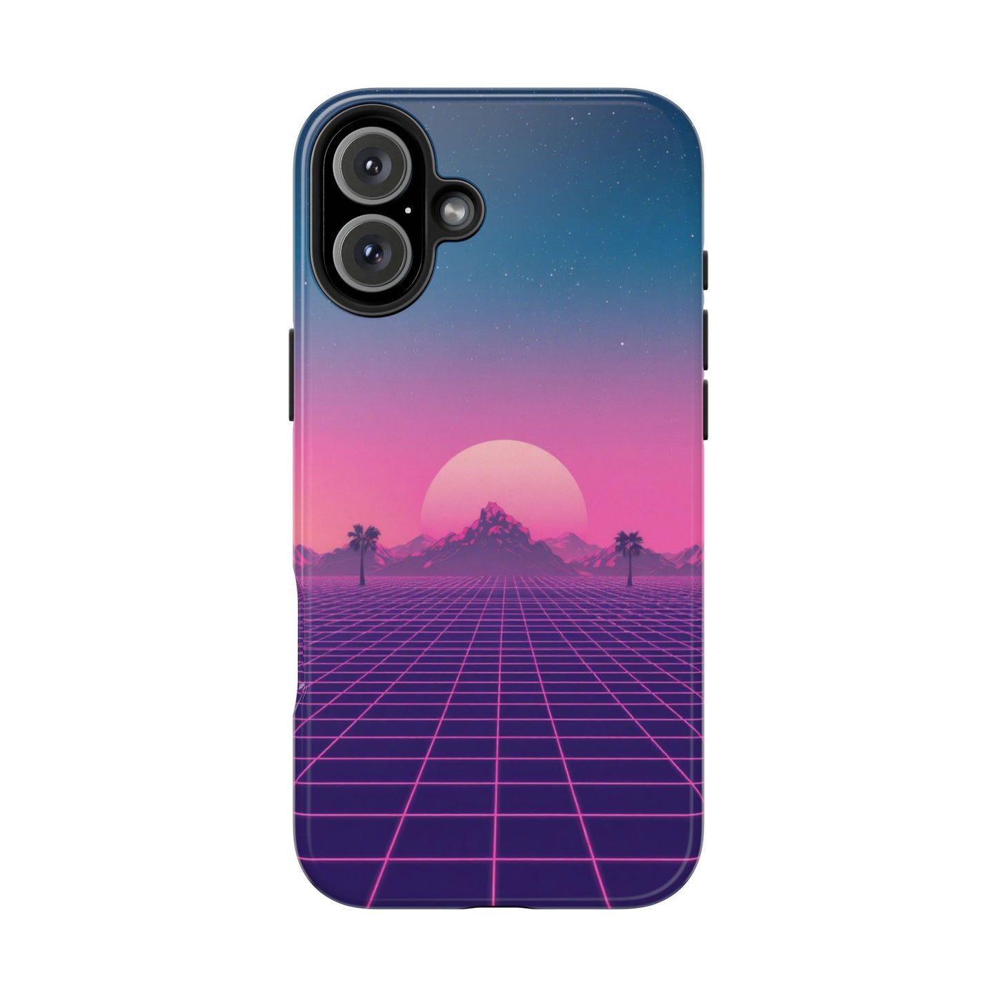 Retro Aesthetic Tough Phone Case - Vibrant Sunset Design