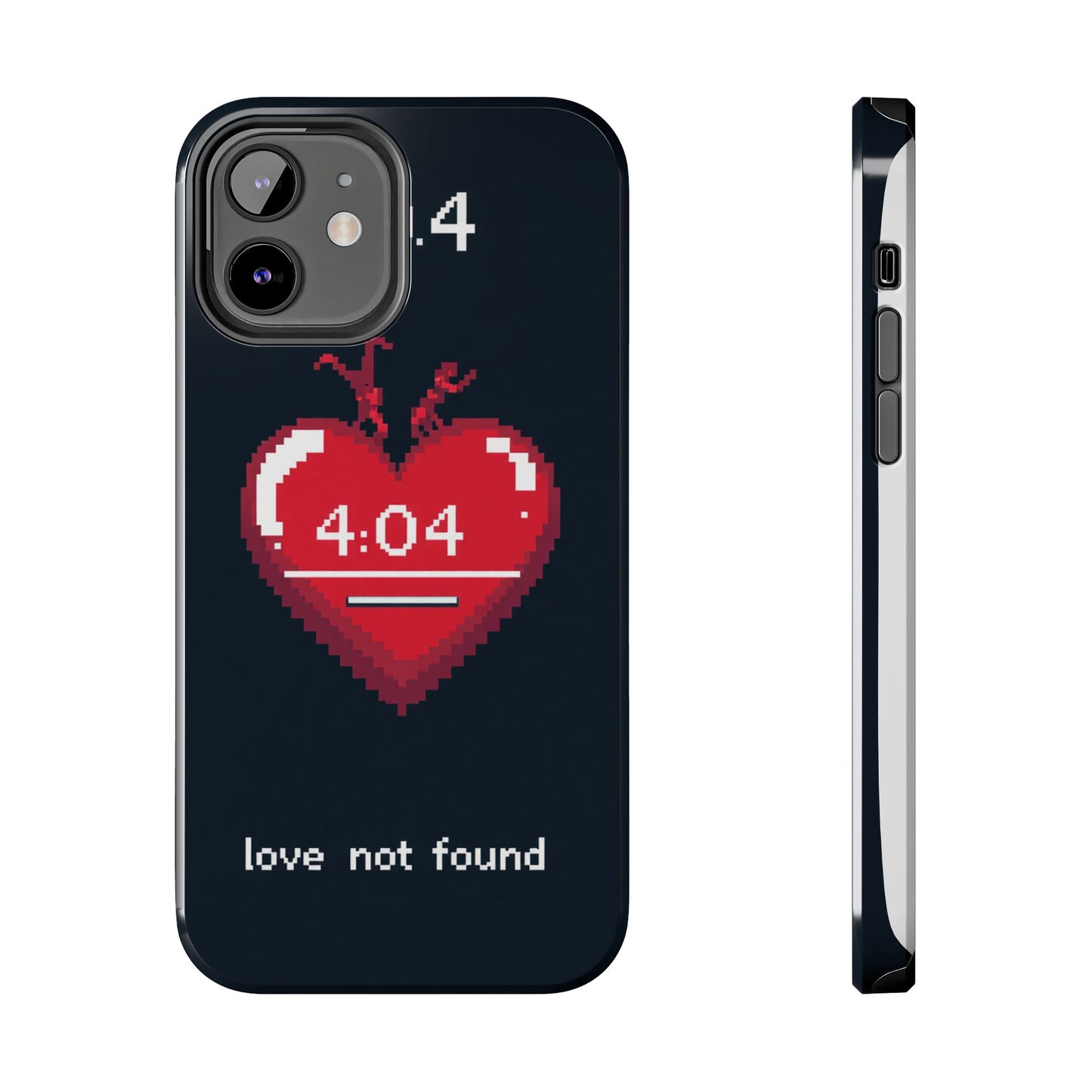 Vintage Pixel Heart Tough Phone Case - "404 Love Not Found" Design