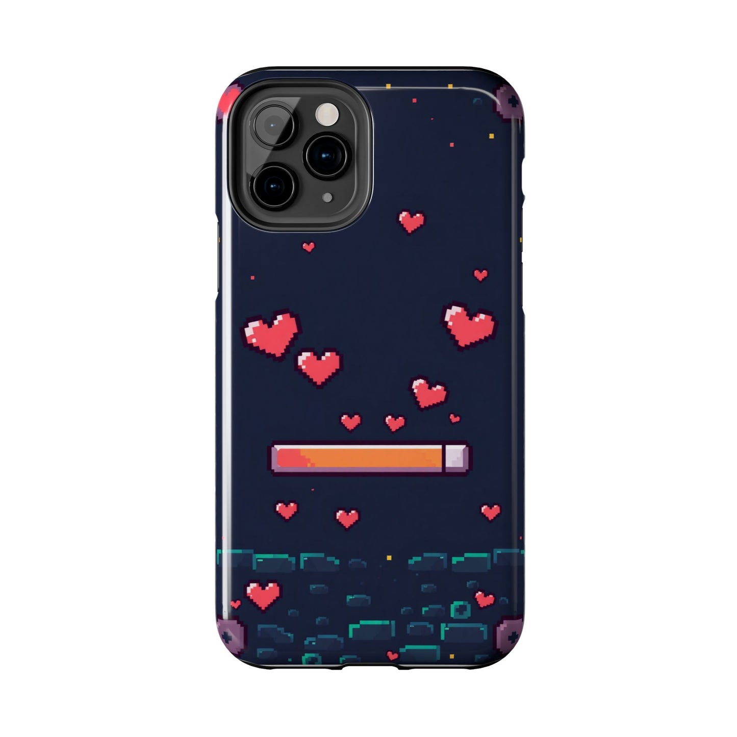 Pixel Heart Tough Phone Case - Retro Gamer Style for Valentine's Day