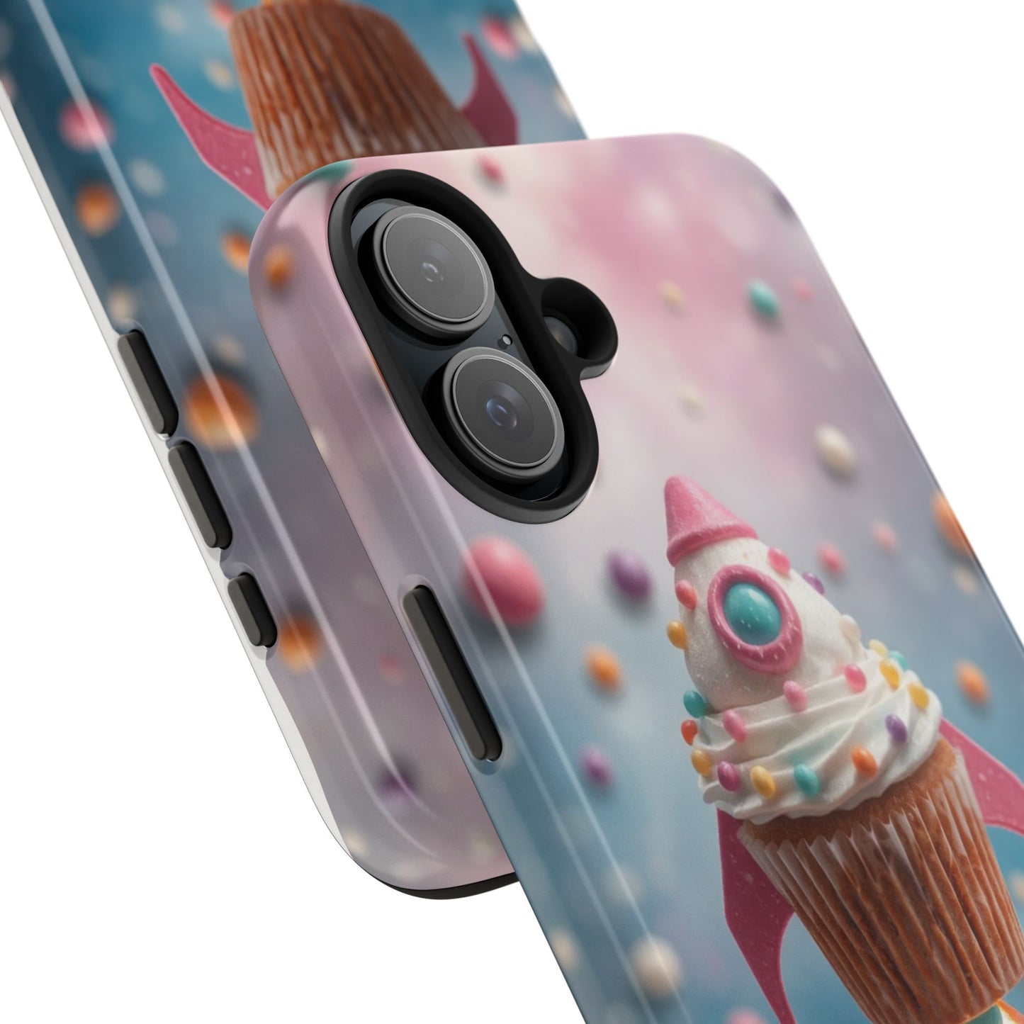 Whimsical Rocket Cupcake Phone Case - Fun Protective Case for Kids and Teens