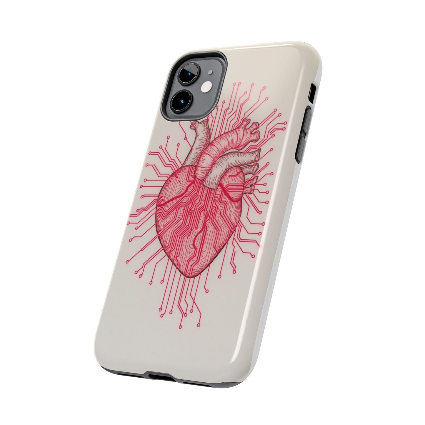Heart Circuit Tough Phone Case – Unique Tech-Inspired Design for Tech Lovers