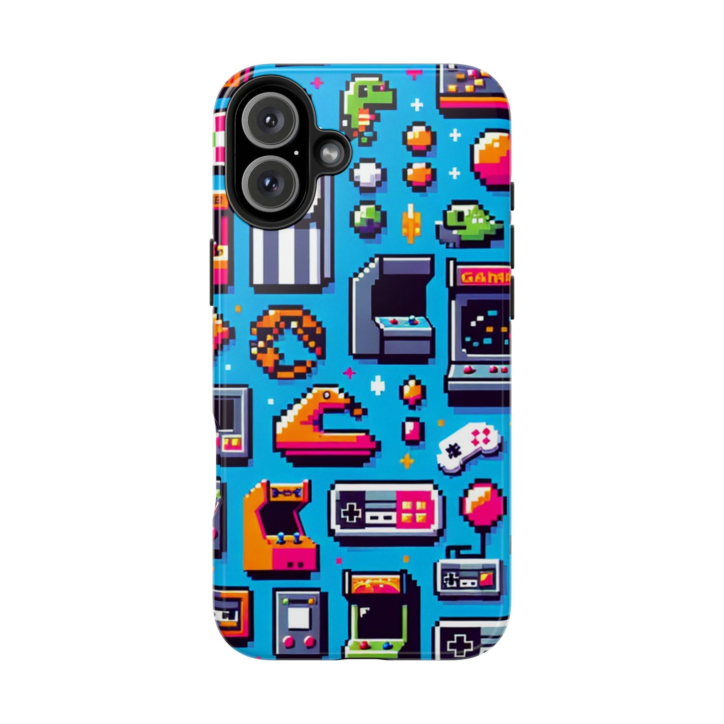 Retro Gaming Tough Phone Case - Pixel Art Design for Gamers - for iPhone