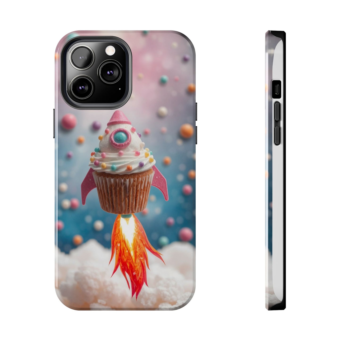 Whimsical Rocket Cupcake Phone Case - Fun Protective Case for Kids and Teens