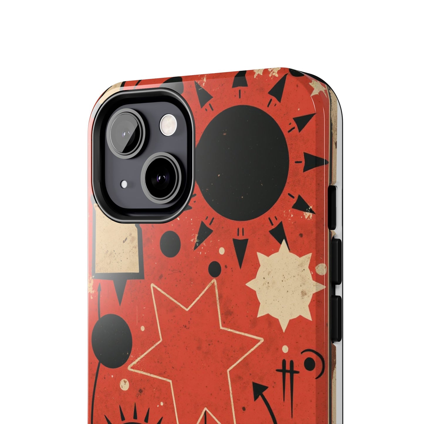 Retro Bold Tough Phone Case - Unique Geometric Design - for iPhone