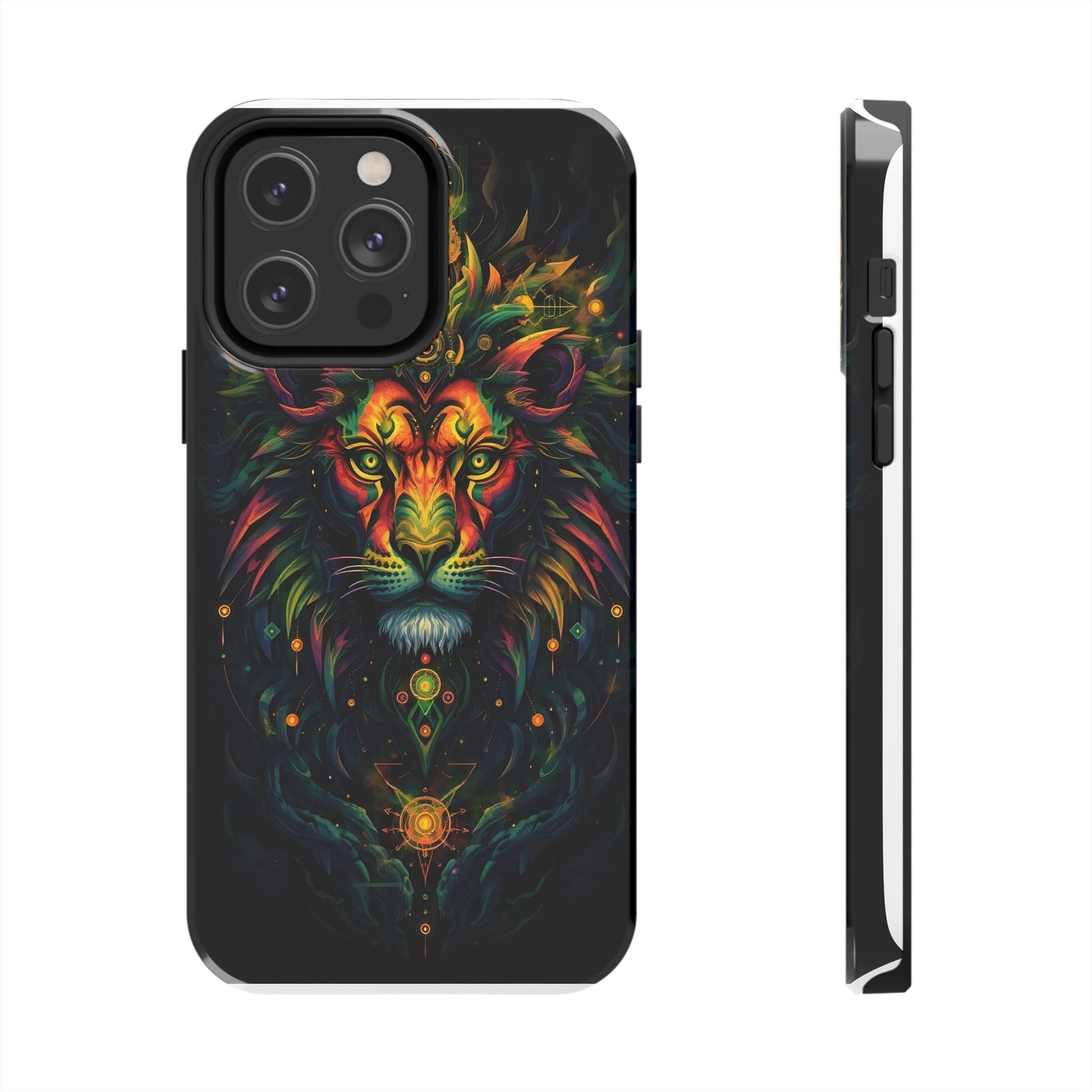 Vibrant Mystical Lion Art Tough Phone Case - Bold Protector for Animal Lovers - for iPhone