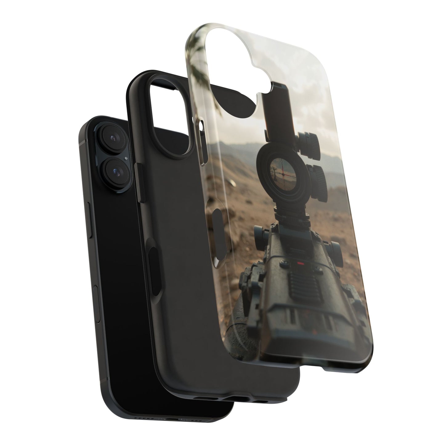Tough Phone Case with Sniper Scope Design - Durable & Stylish Protection for Outdoors Enthusiasts