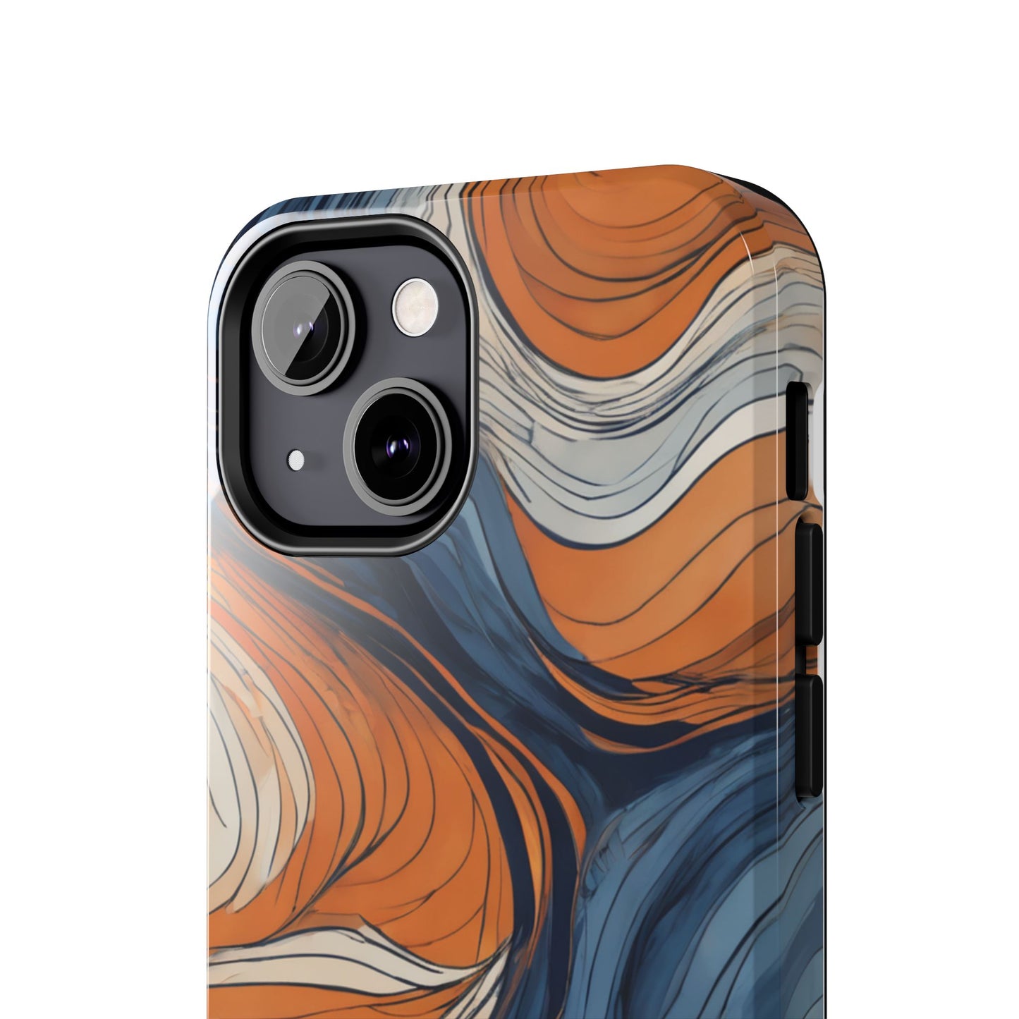 Artistic Tough Phone Case - Vibrant Abstract Waves Design - for iPhone