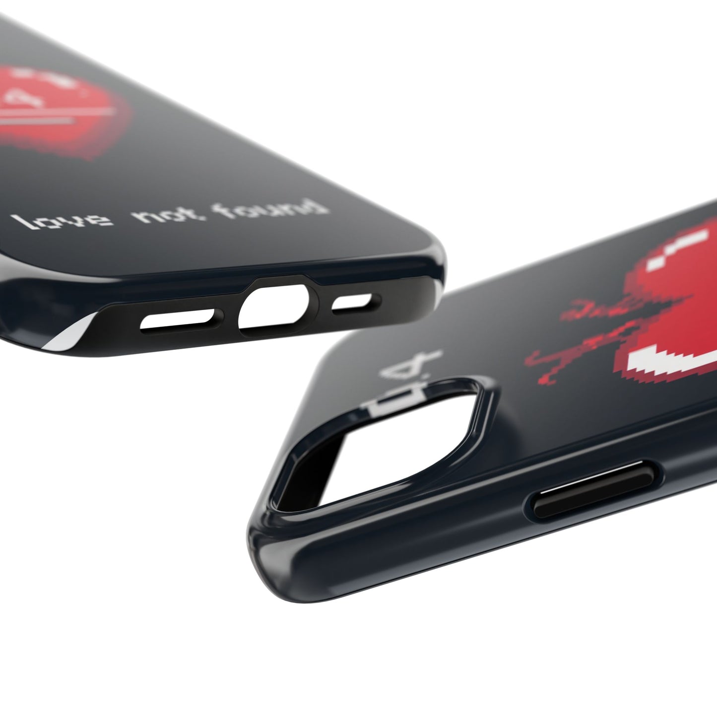 Vintage Pixel Heart Tough Phone Case - "404 Love Not Found" Design