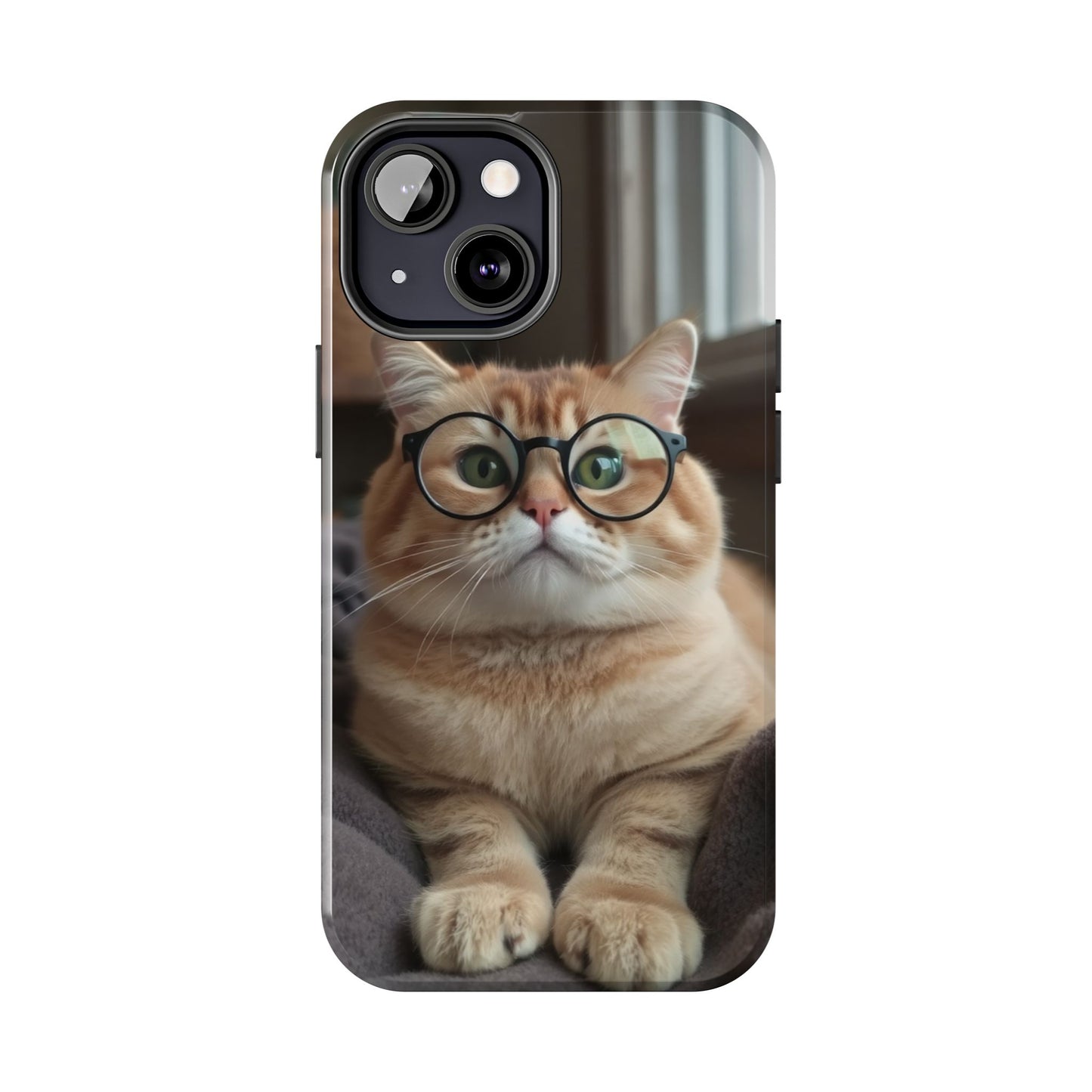 Cute Cat Glasses Tough Phone Case - Fun & Stylish Protection for Cat Lovers