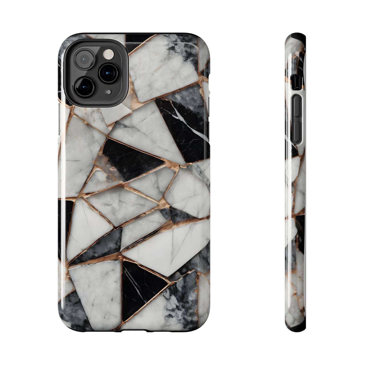 Elegant Marble Tough Phone Case - Stylish Protection for iPhone