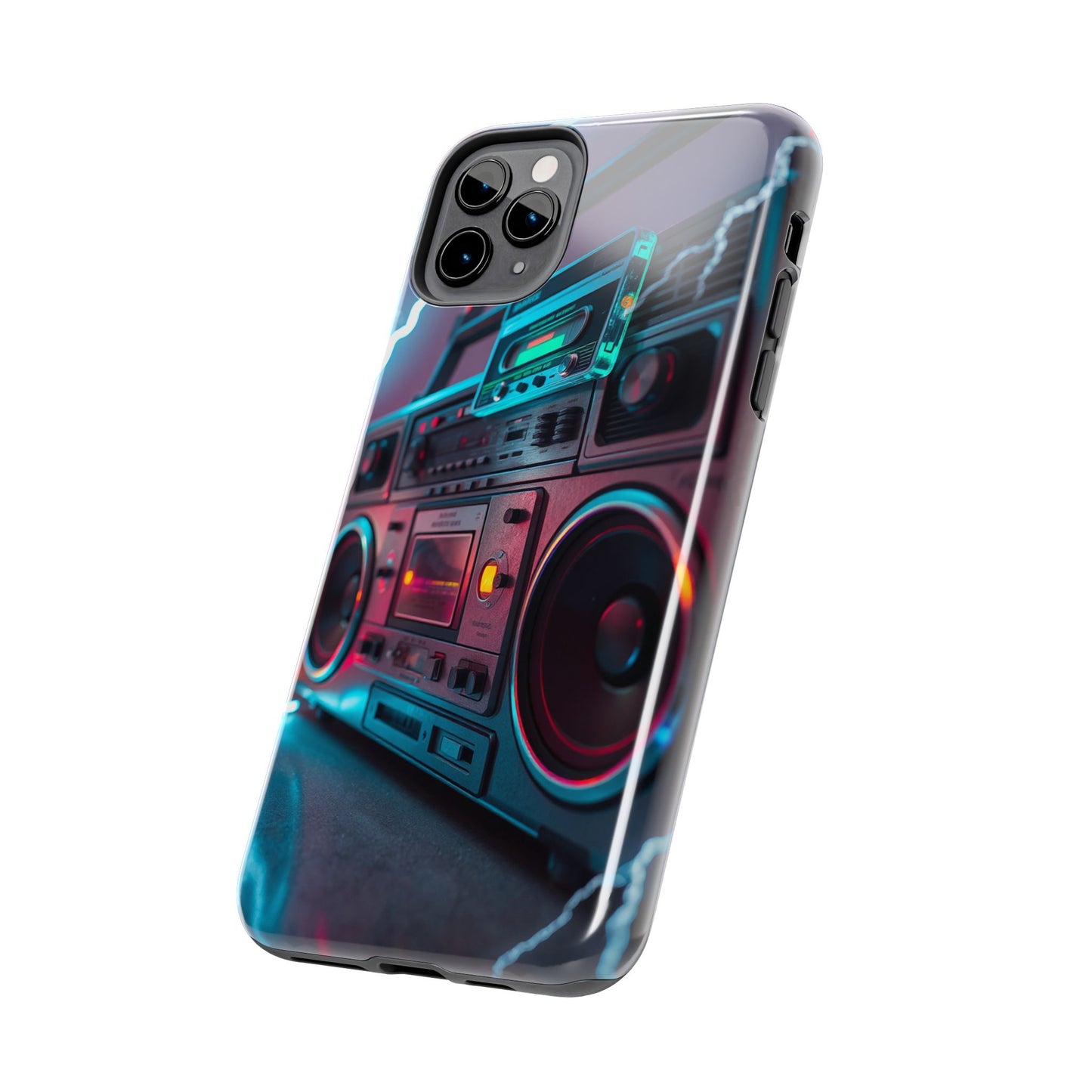 Retro Boombox Tough Phone Case – Vibrant Protection for Music Lovers