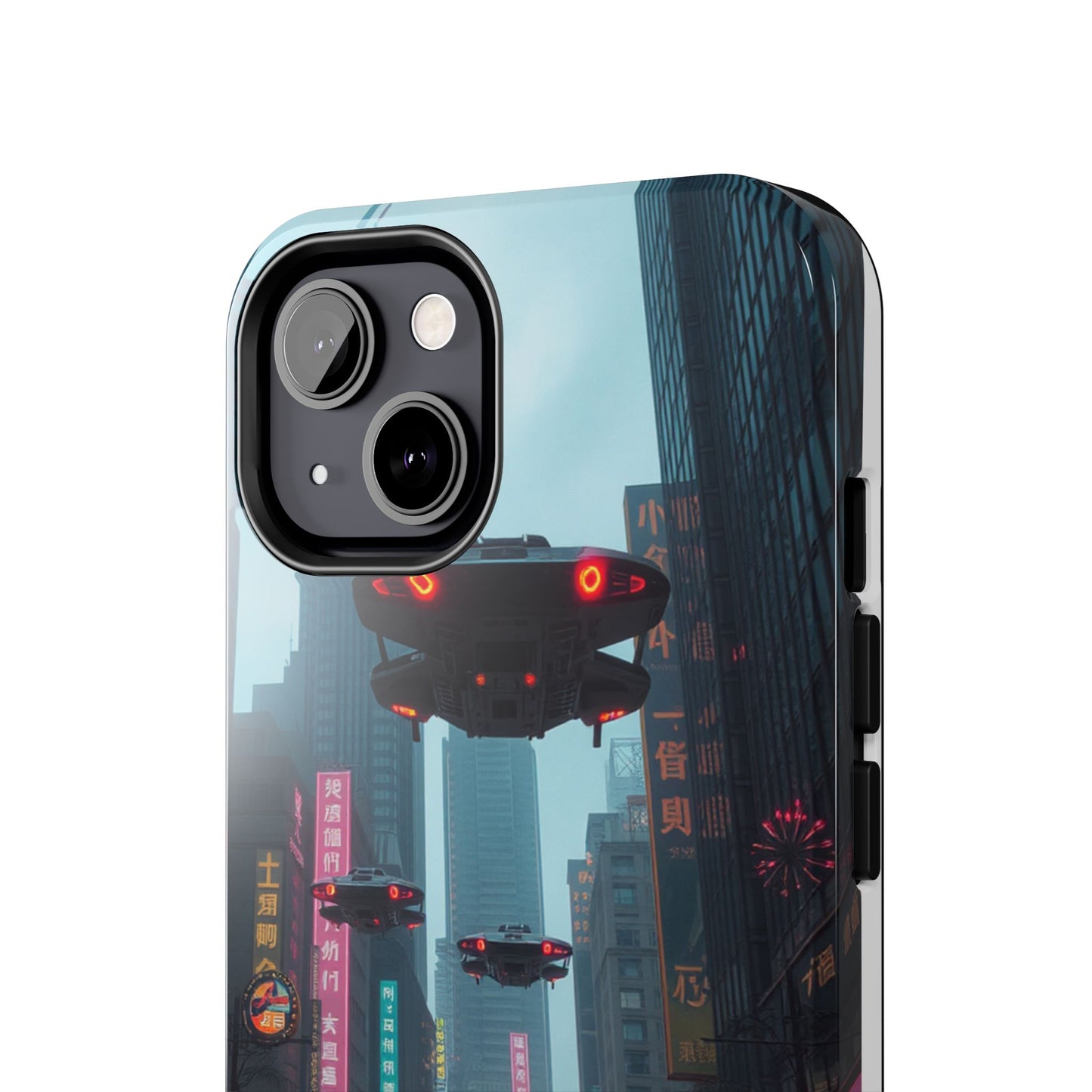 Futuristic City Tough Phone Case - Sci-Fi Design for Urban Explorers