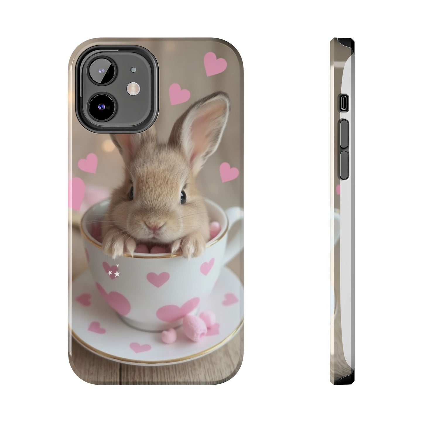 Adorable Bunny Phone Case with Heart Design - Cute Gift for Animal Lovers