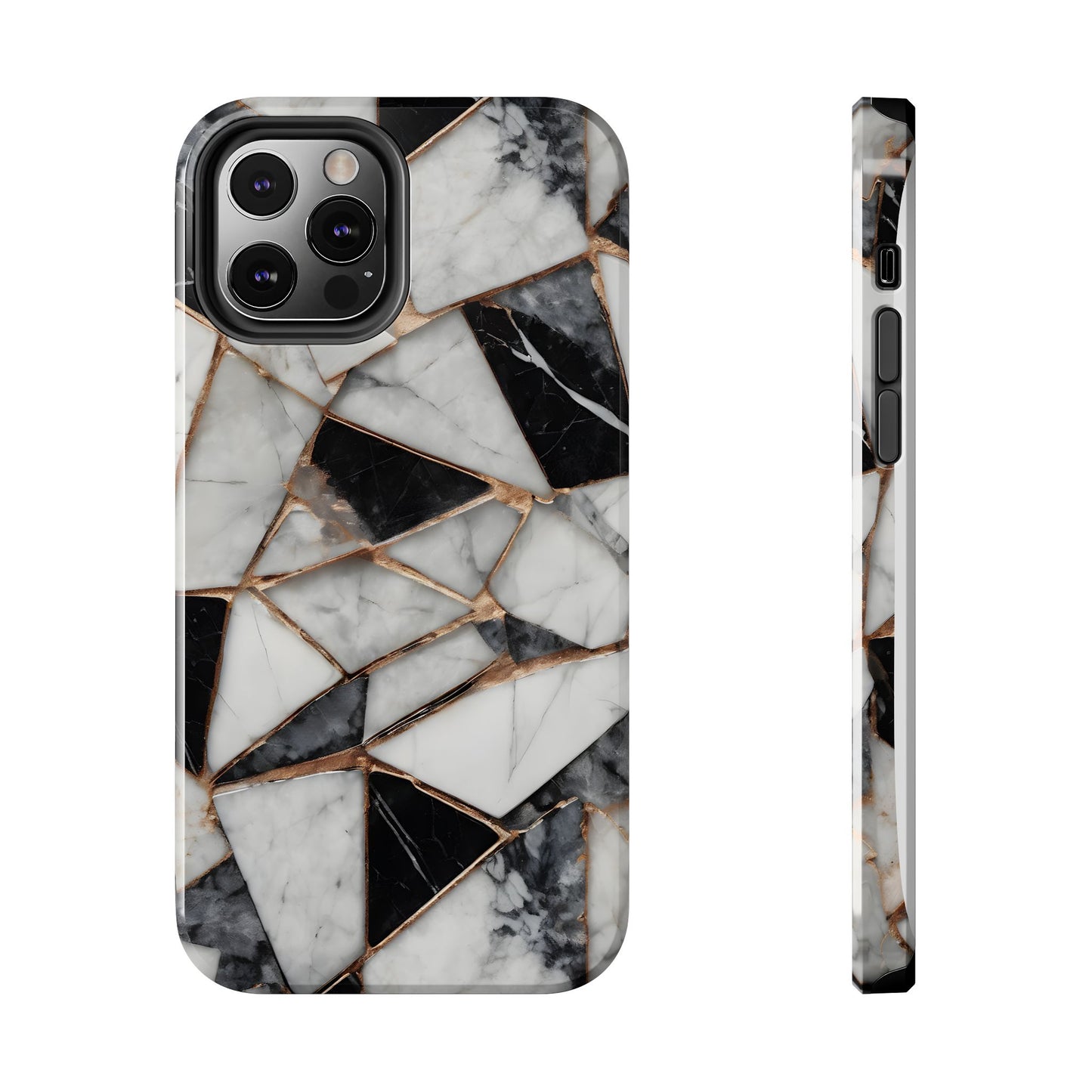 Elegant Marble Tough Phone Case - Stylish Protection for iPhone