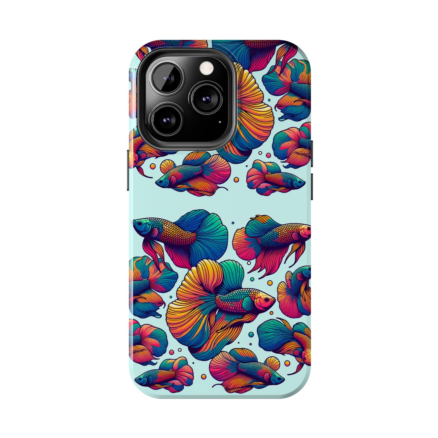 Colorful Fish Pattern Tough Phone Case - Aquatic Lovers - for iPhone
