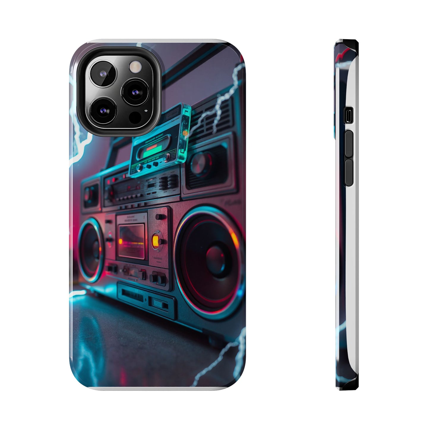 Retro Boombox Tough Phone Case – Vibrant Protection for Music Lovers