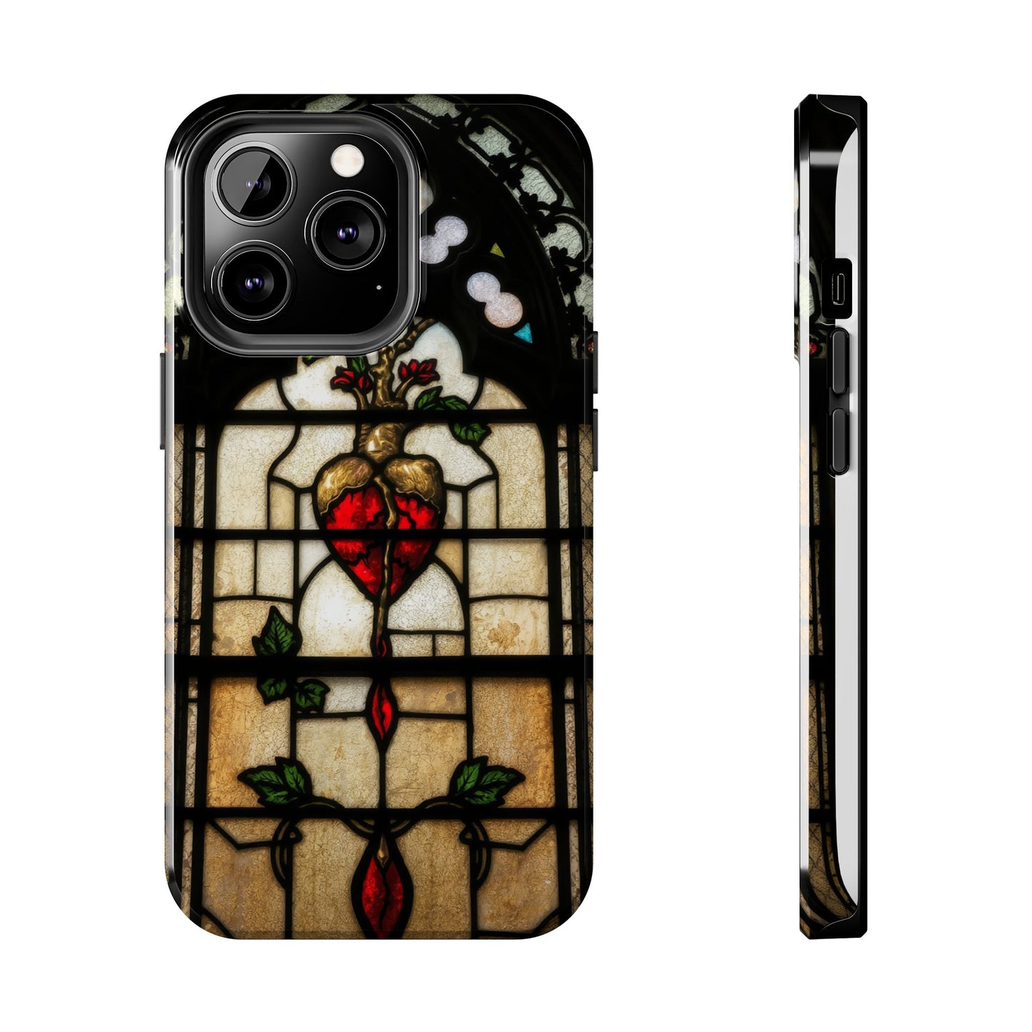 Stained Glass Heart Tough Phone Case - Unique Design for Protection & Style