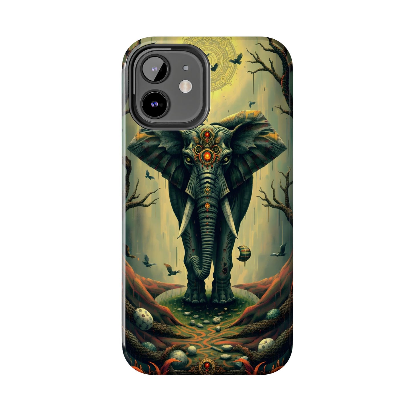 Mystical Forest Elephant Tough Phone Case | Vibrant Design for Nature Lovers - for iPhone