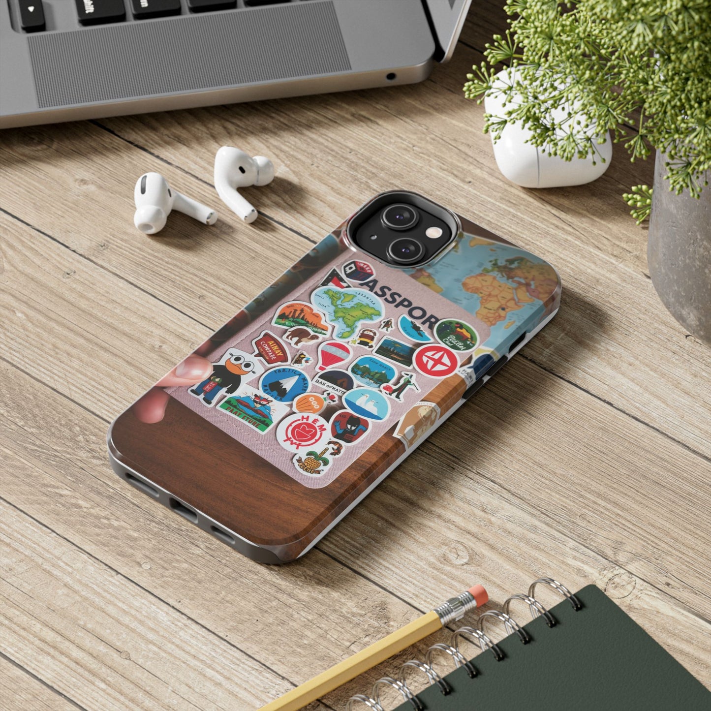 Adventure Stickers Phone Case - Tough Protection for Travel Lovers