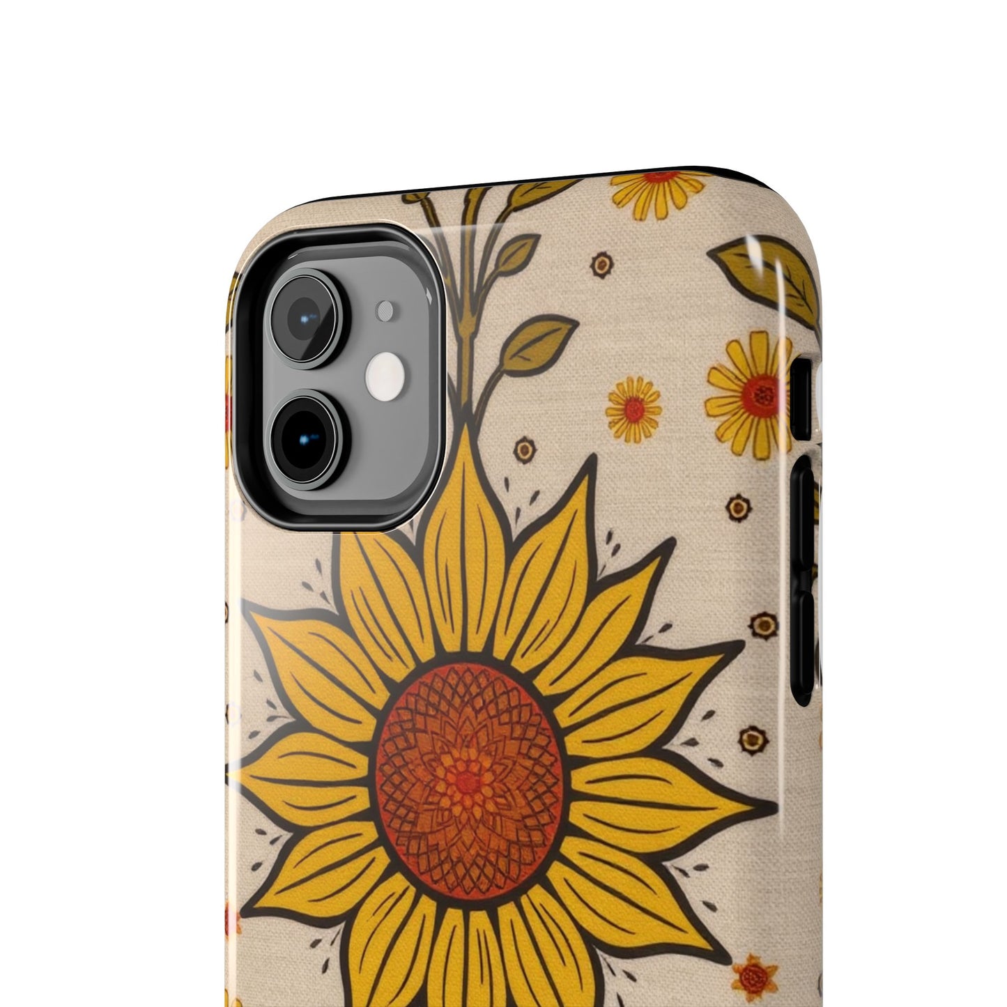 Bright Sunflower Origins Tough Phone Case - Floral Design for Nature Lovers - for iPhone