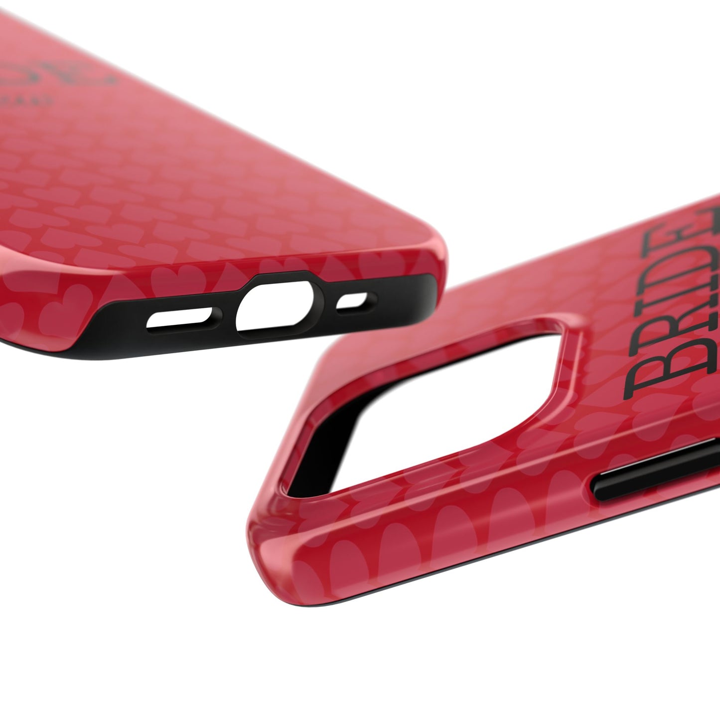 Bride Crew Tough Phone Case – Stylish Red Heart Design for Wedding Parties - for iPhone