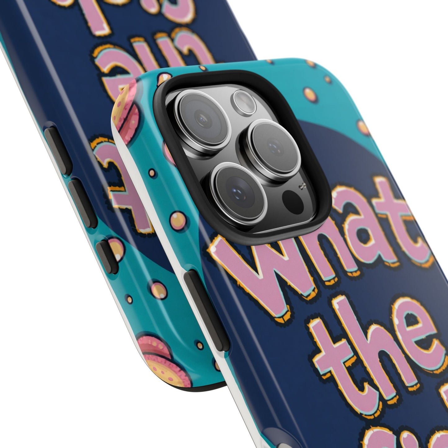Playful Tough Phone Case - "What the Fish" Design