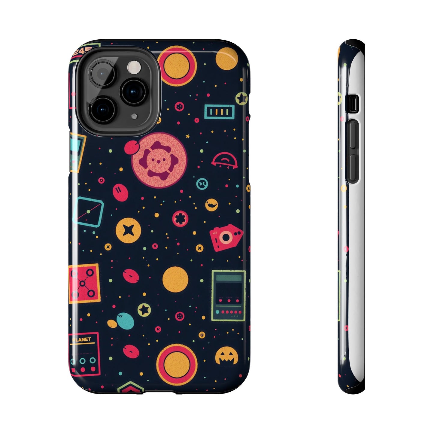 Colorful Space-Themed Tough Phone Case - Fun & Durable Protection for All Ages - for iPhone