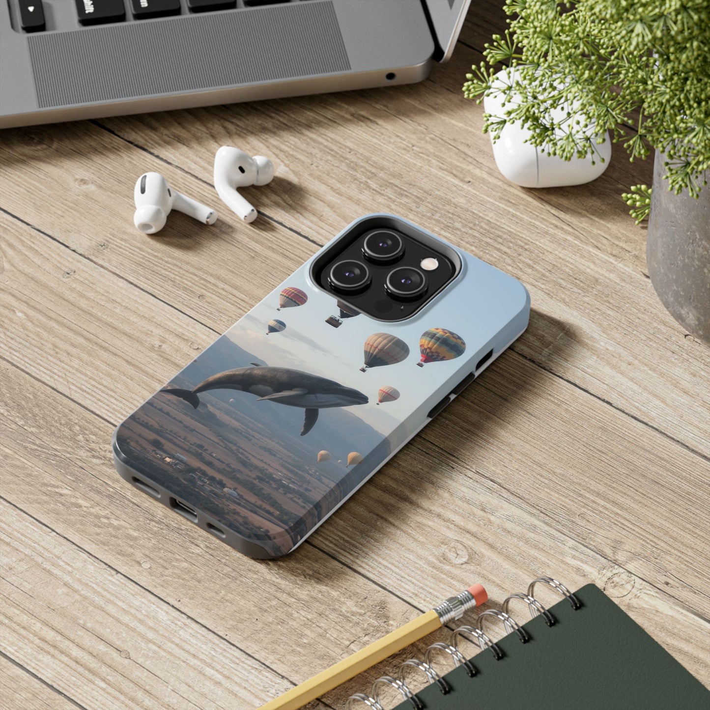 Whale Hot Air Balloon Tough Phone Case - Adventure & Nature Lovers