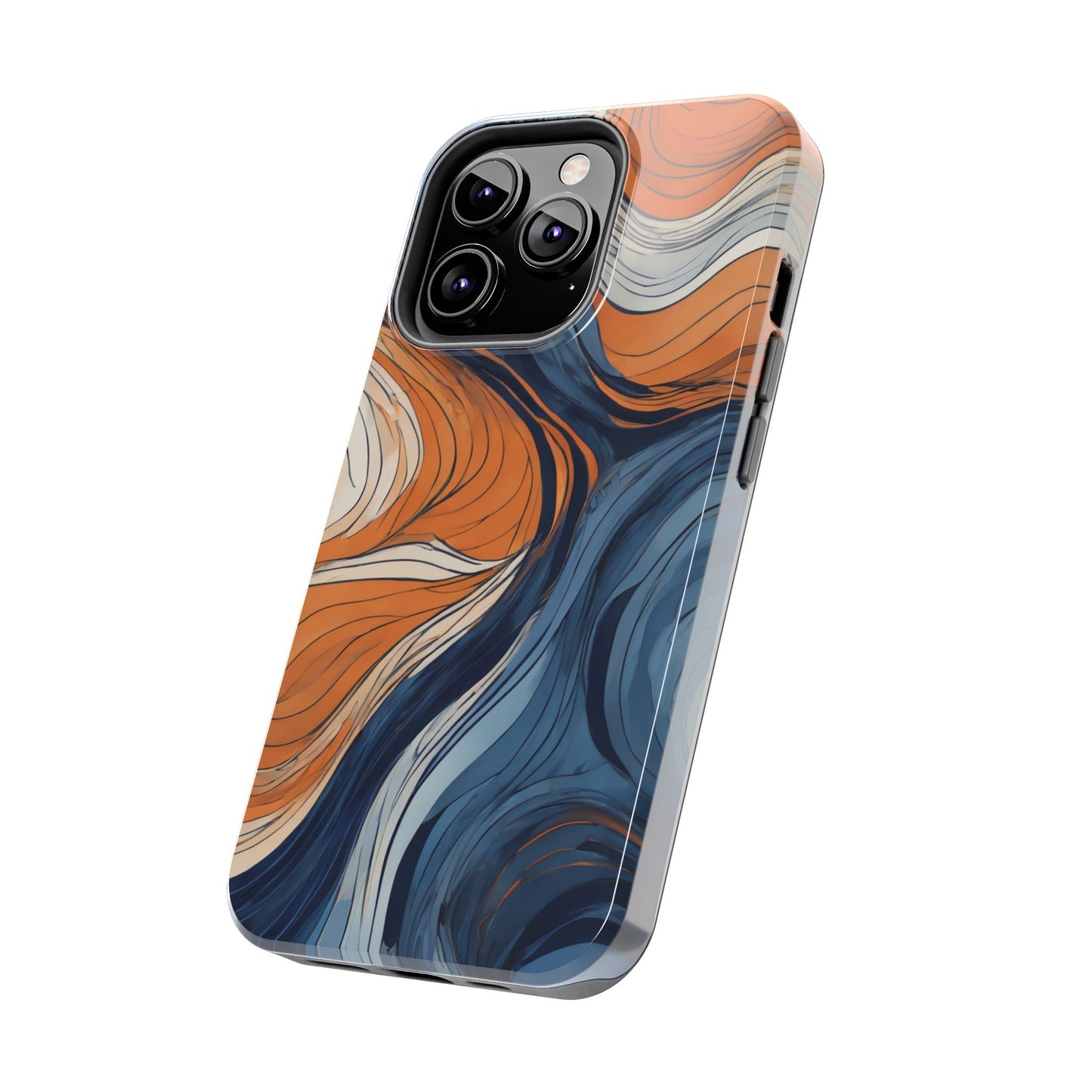 Artistic Tough Phone Case - Vibrant Abstract Waves Design - for iPhone