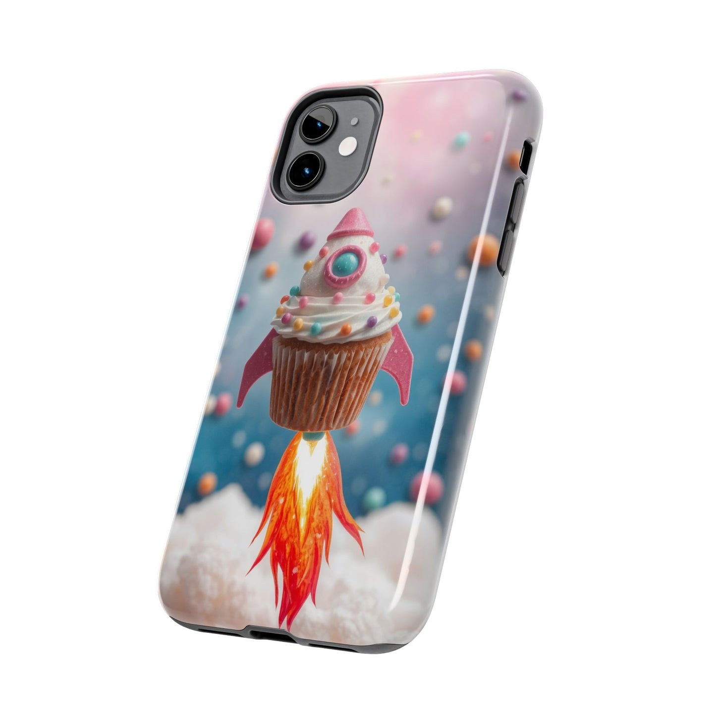 Whimsical Rocket Cupcake Phone Case - Fun Protective Case for Kids and Teens