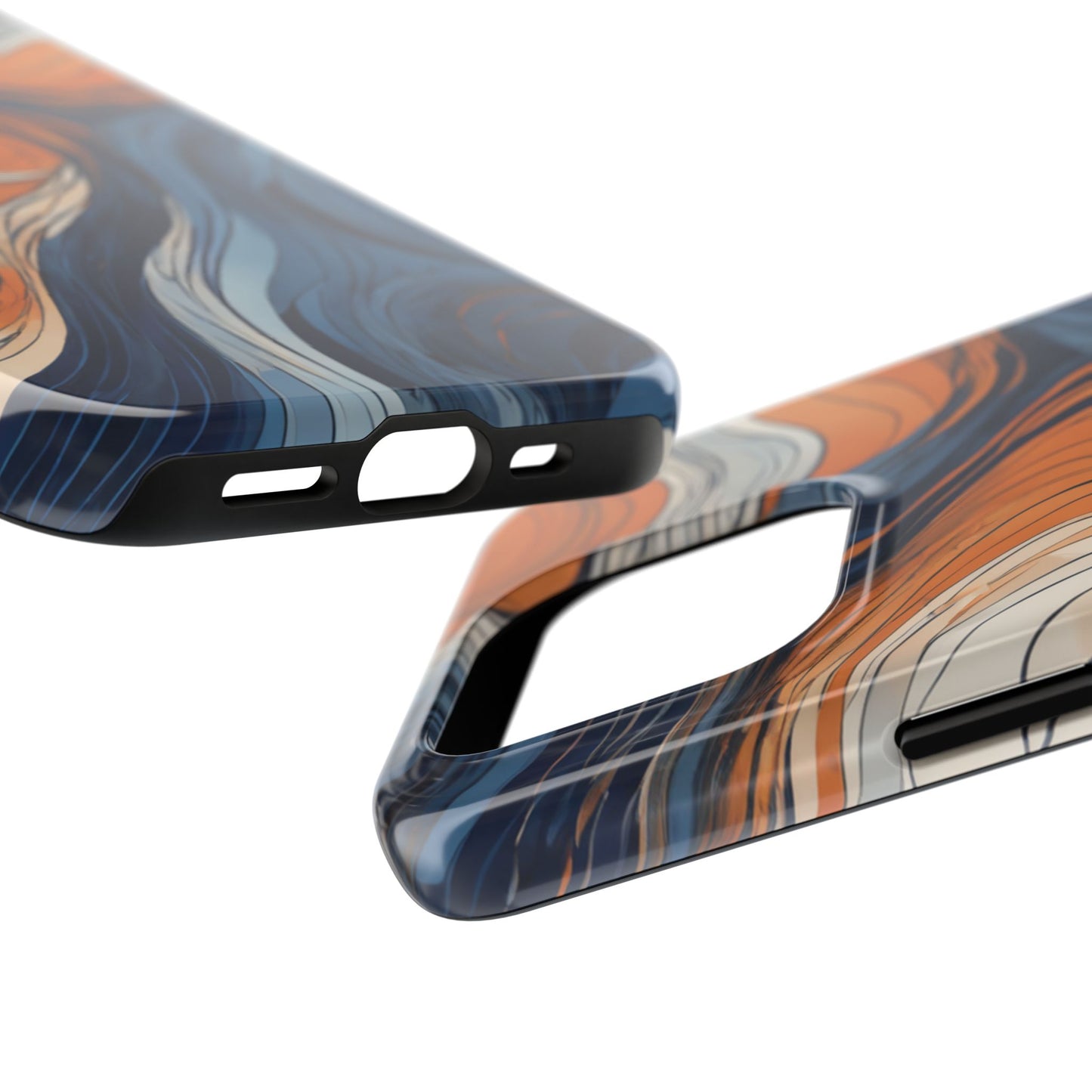 Artistic Tough Phone Case - Vibrant Abstract Waves Design - for iPhone