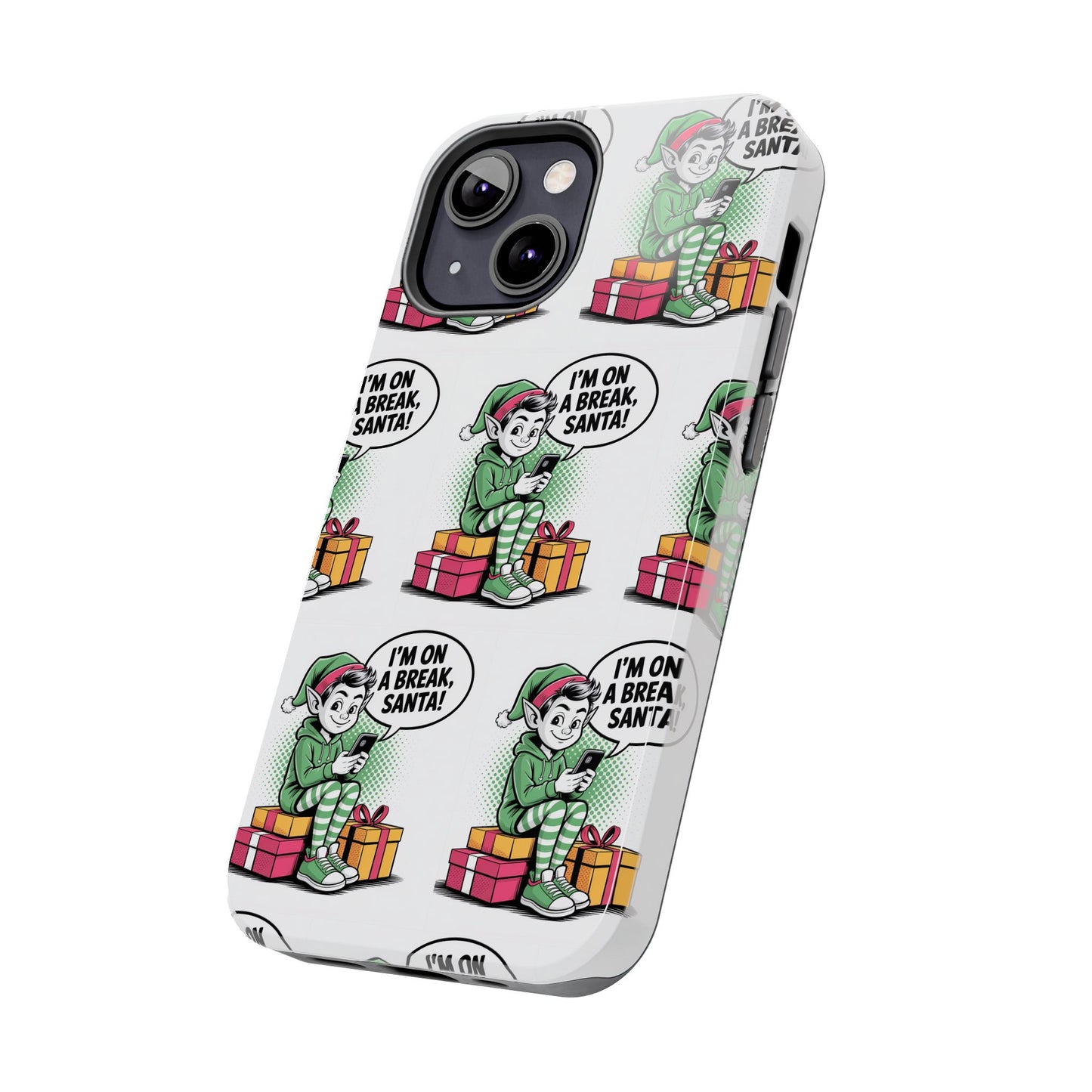 Christmas Elf Tough Phone Case - I'm on a Break, Santa Pattern!