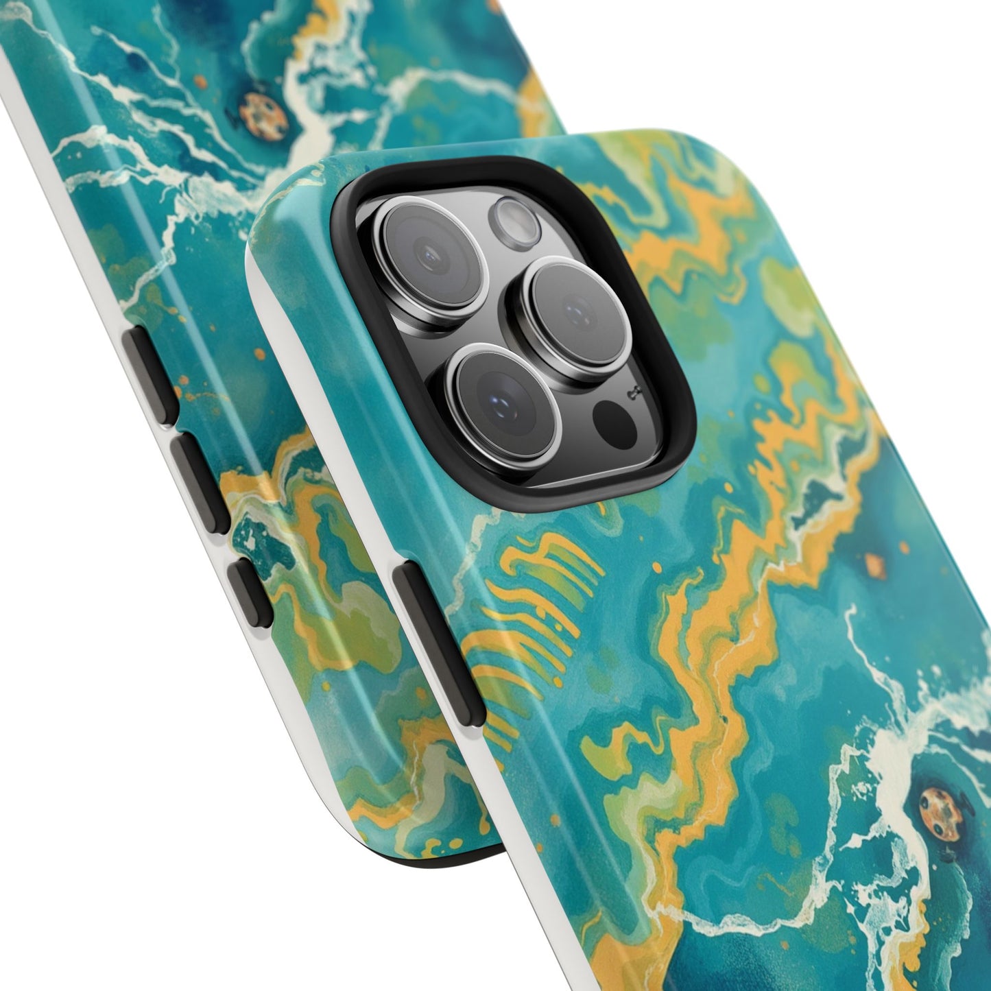 Ocean Wave Tough Phone Case – Durable Protection with Abstract Art Design