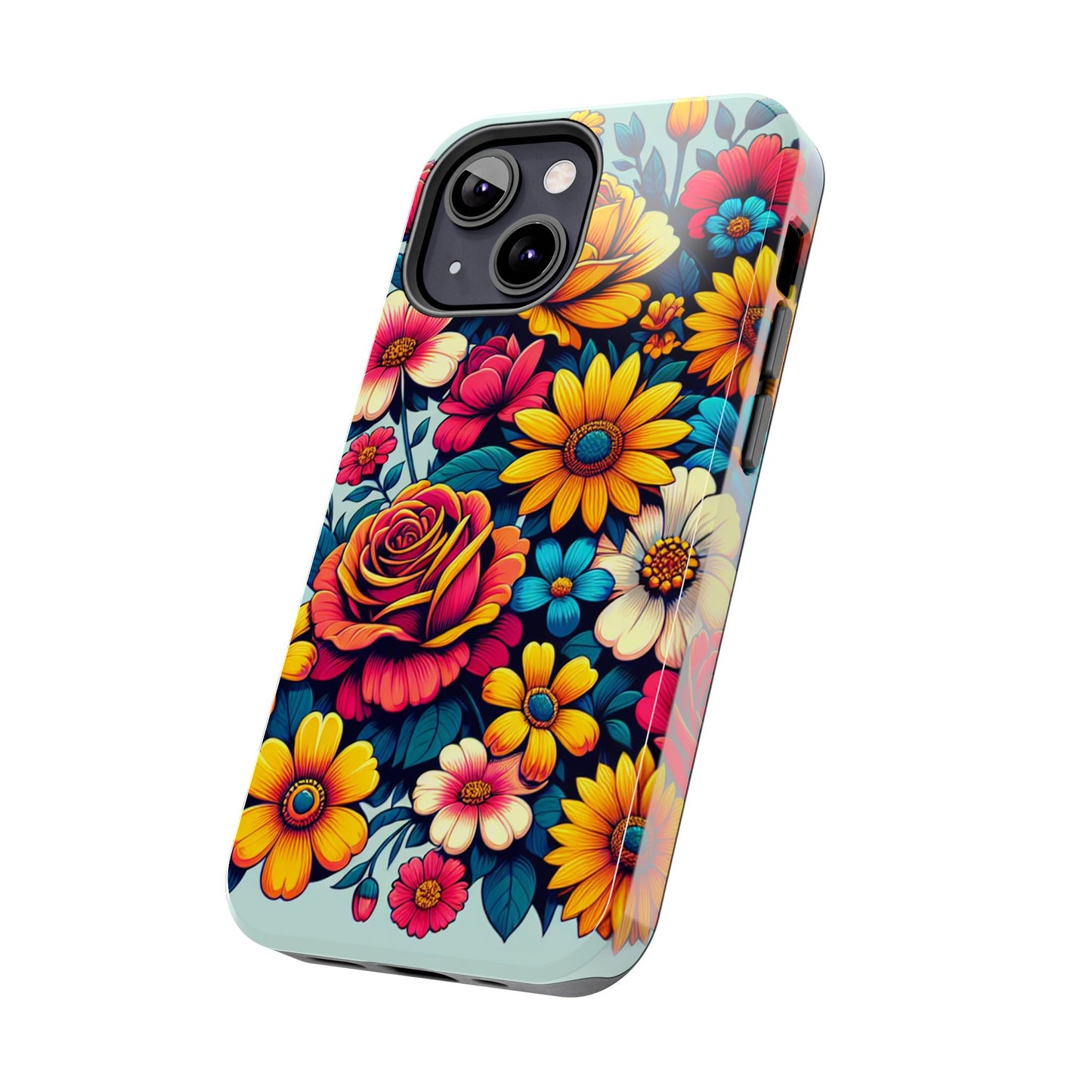 Vibrant Floral Tough Phone Case - Colorful Flower Design - for iPhone