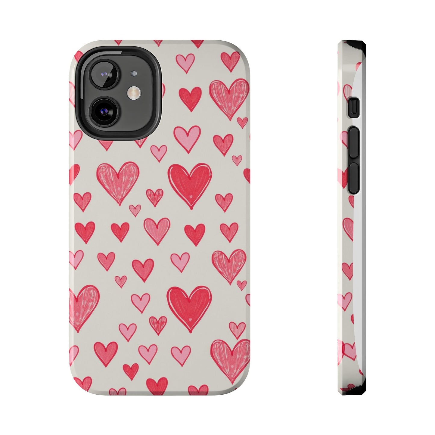 Heart Pattern Tough Phone Case - Cute and Stylish Protection