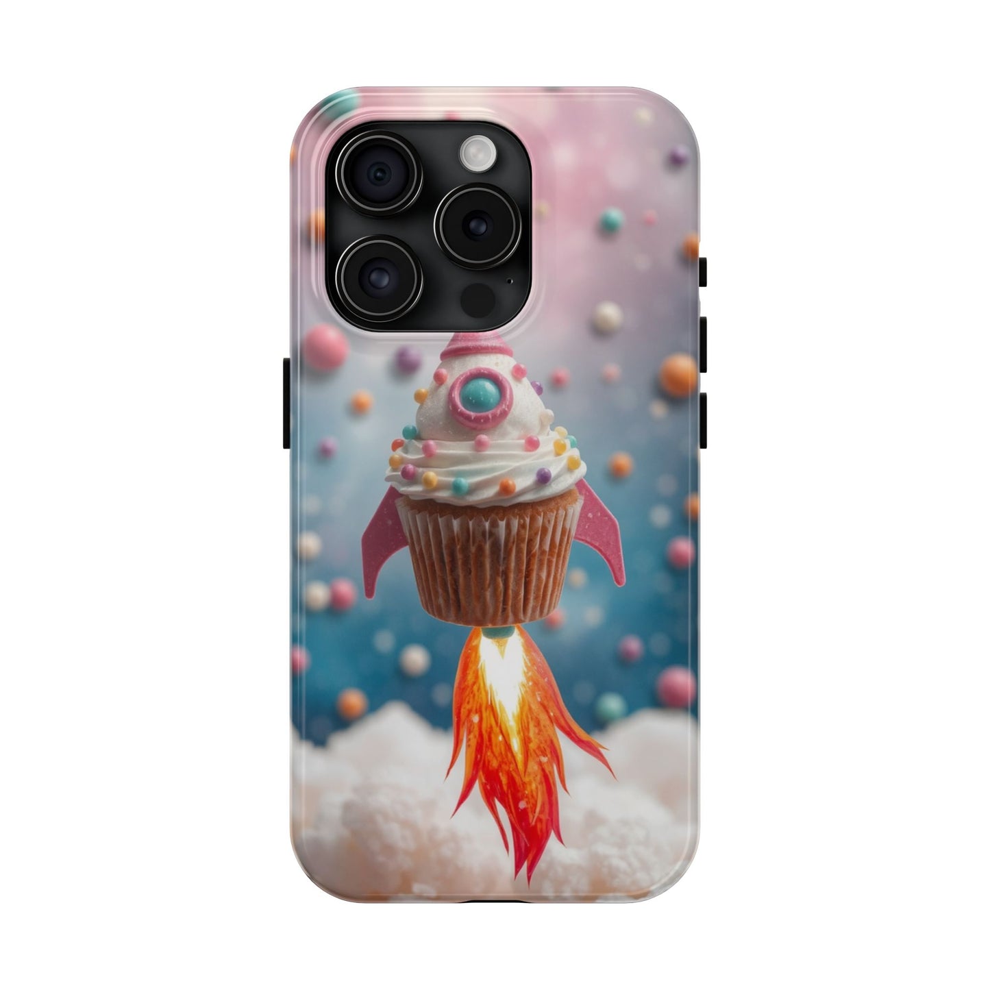 Whimsical Rocket Cupcake Phone Case - Fun Protective Case for Kids and Teens