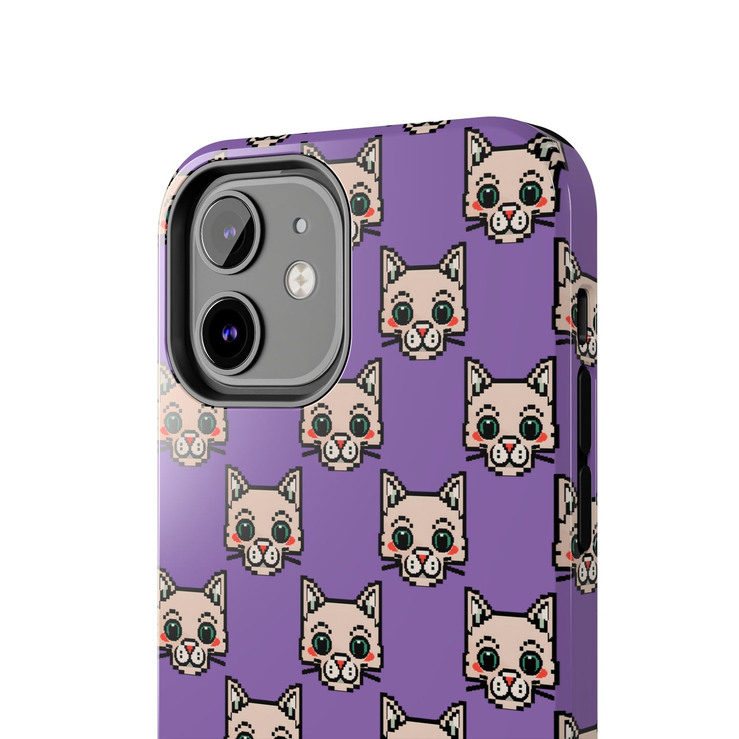 Cute Pixel Cat Tough Phone Case – Fun and Durable Protection for Cat Lovers - for iPhone