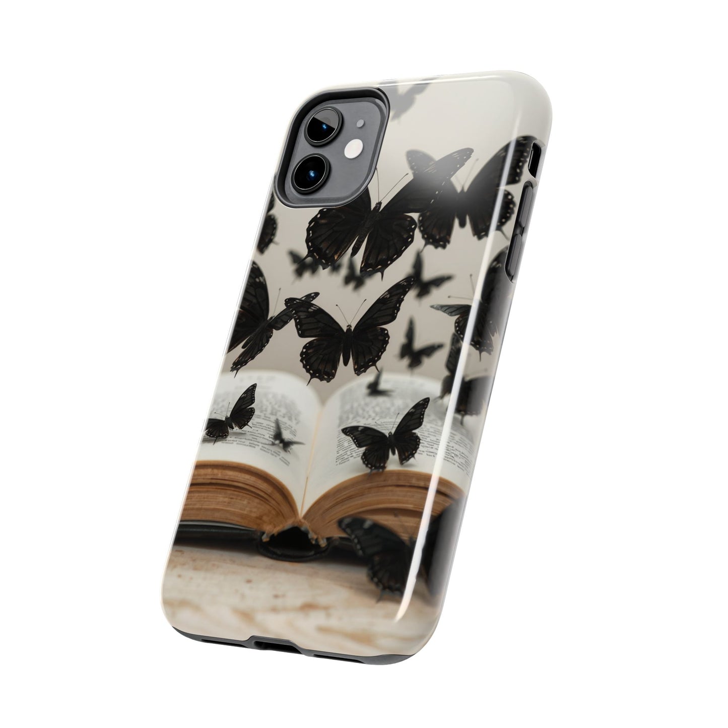 Butterfly Magic Tough Phone Case - Literary Design for Book Lovers