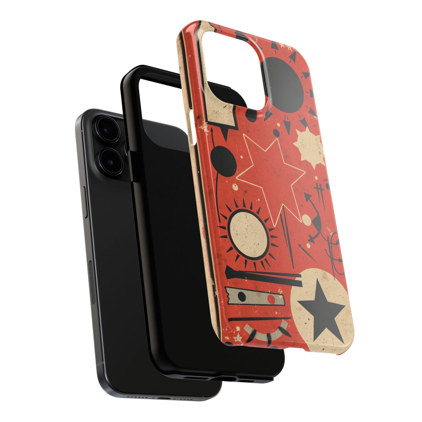 Retro Bold Tough Phone Case - Unique Geometric Design - for iPhone