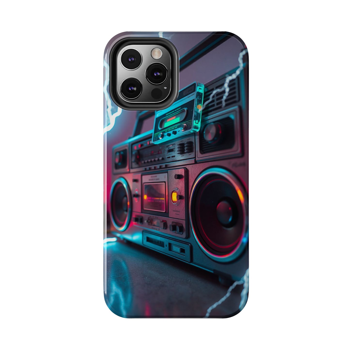 Retro Boombox Tough Phone Case – Vibrant Protection for Music Lovers