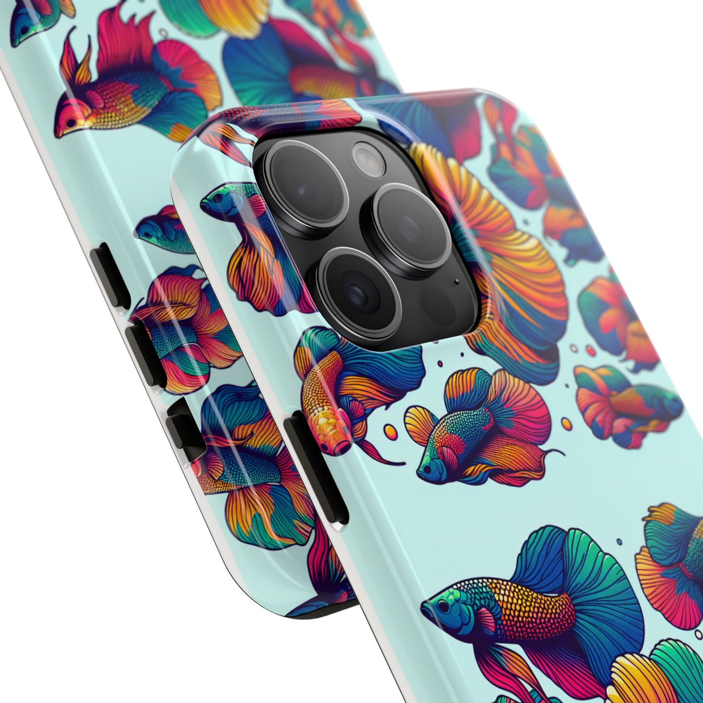 Colorful Fish Pattern Tough Phone Case - Aquatic Lovers - for iPhone